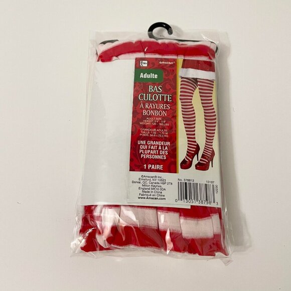 Amscan Adult Candy Stripe Stockings One Size Fits Most Halloween - Picture 6 of 11